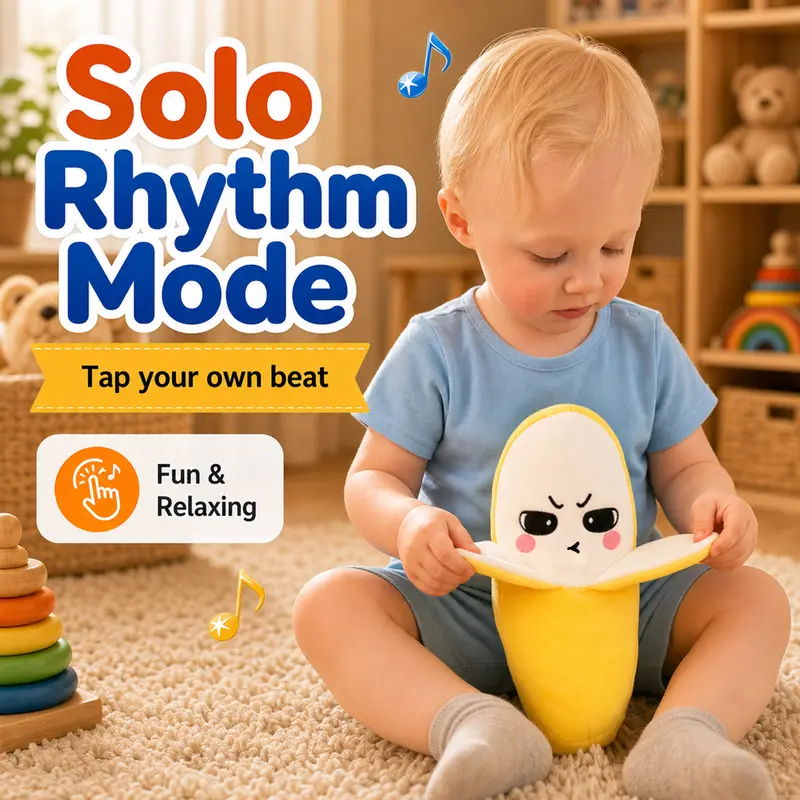 Interactive Musical Plush Toy – Fruit, Heart & Santa Designs