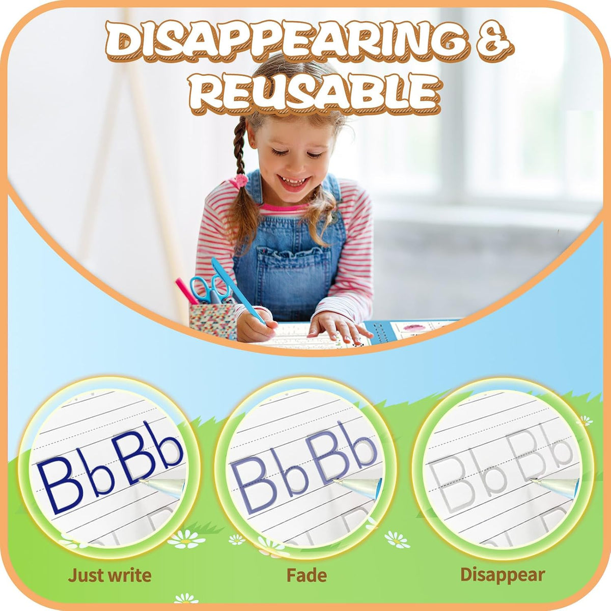 Magic Grooved Writing Practice Copybook for Kids – Reusable Handwriting Workbook, Ages 3–8