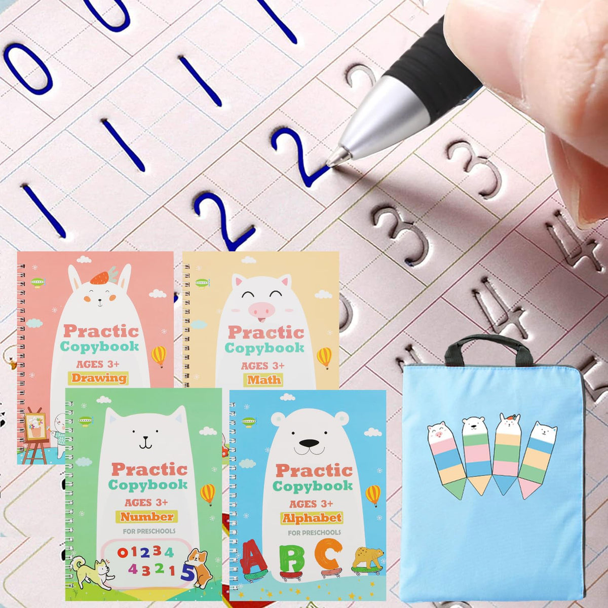 Magic Grooved Writing Practice Copybook for Kids – Reusable Handwriting Workbook, Ages 3–8