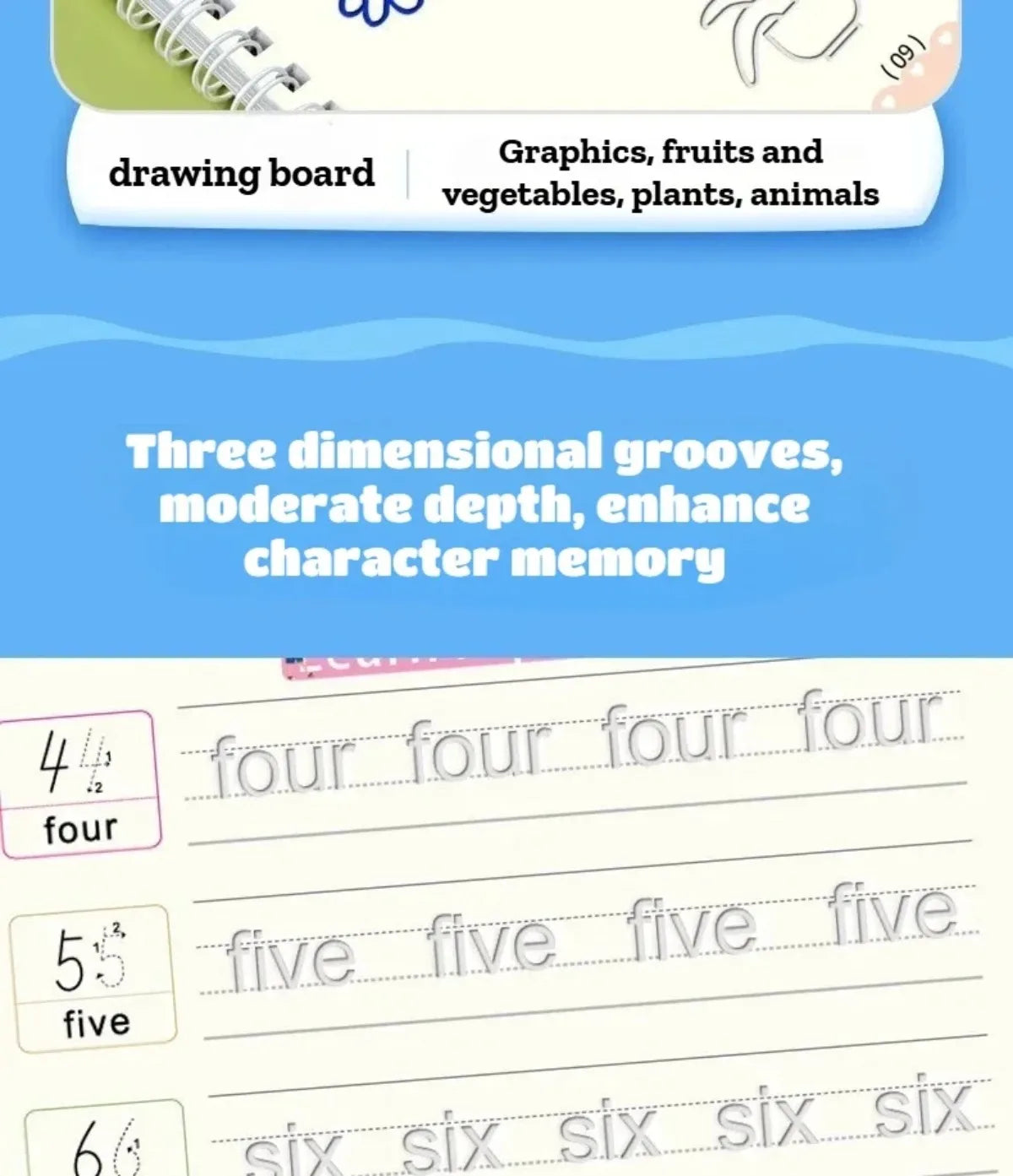 Magic Groove Practice Copybook for Kids | Reusable Wipe-Clean Writing Book