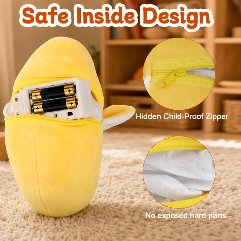 Interactive Musical Plush Toy – Fruit, Heart & Santa Designs