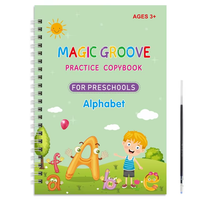 Magic Groove Practice Copybook for Kids | Reusable Wipe-Clean Writing Book