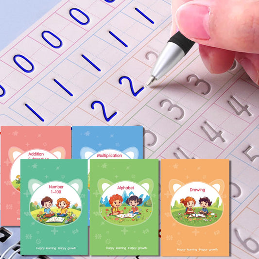 Magic Grooved Writing Practice Copybook for Kids – Reusable Handwriting Workbook, Ages 3–8