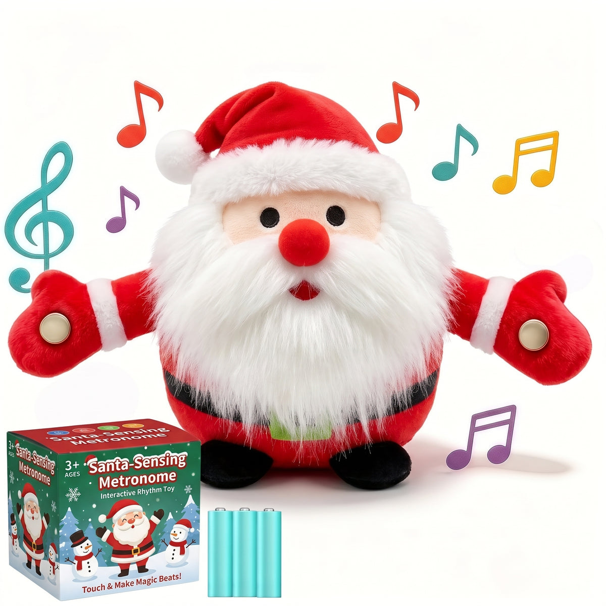 Interactive Musical Plush Toy – Fruit, Heart & Santa Designs