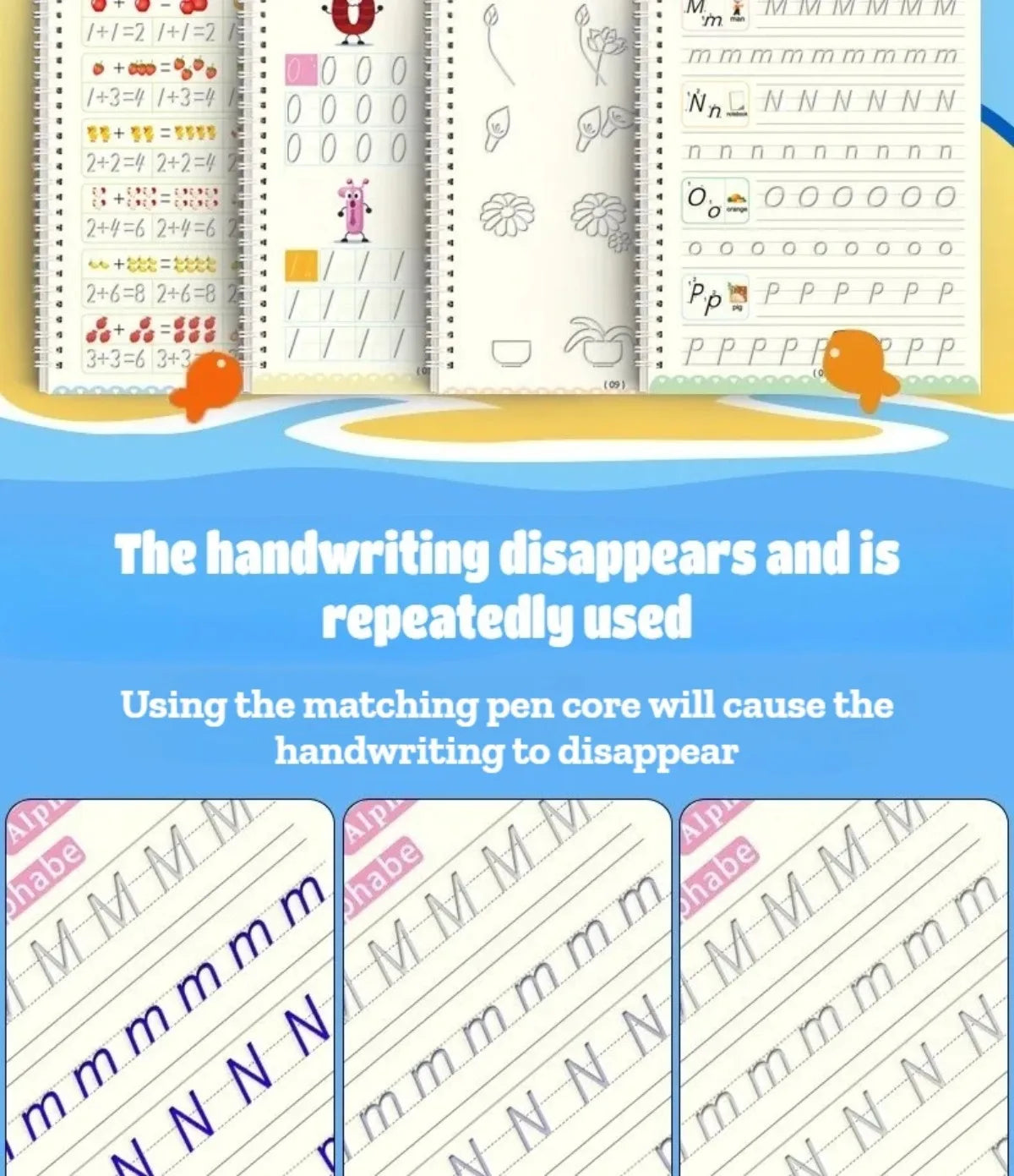 Magic Groove Practice Copybook for Kids | Reusable Wipe-Clean Writing Book