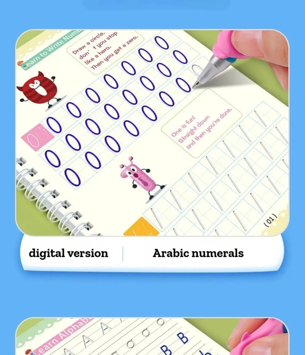 Magic Groove Practice Copybook for Kids | Reusable Wipe-Clean Writing Book