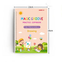 Magic Groove Practice Copybook for Kids | Reusable Wipe-Clean Writing Book